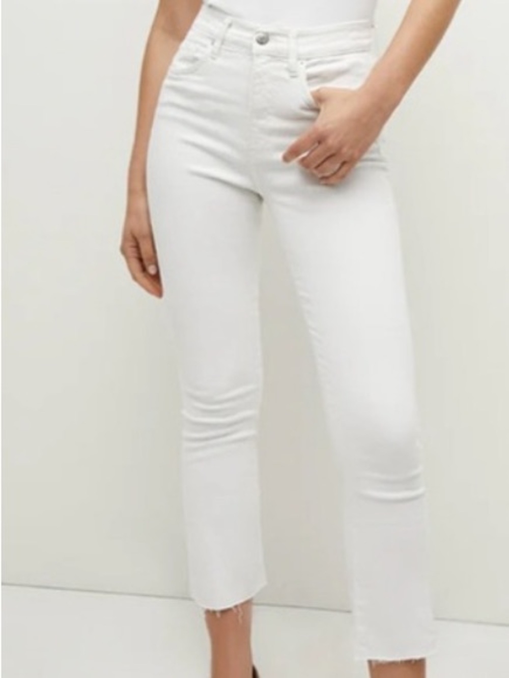 VERONICA BEARD JEANS WHITE CARLY KICK FLARE HIGH RISE NEW SIZE 27